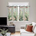 thumbnail image 5 of Butterfly Flowers Kitchen Curtains Short 54 Inch Length, Vintage Stained Glass Green Spring Grommet Top Bedroom Living Room Curtains, Light Filtering Cafe Curtain Drapes 2 Panels Set 84''x54'', 5 of 9