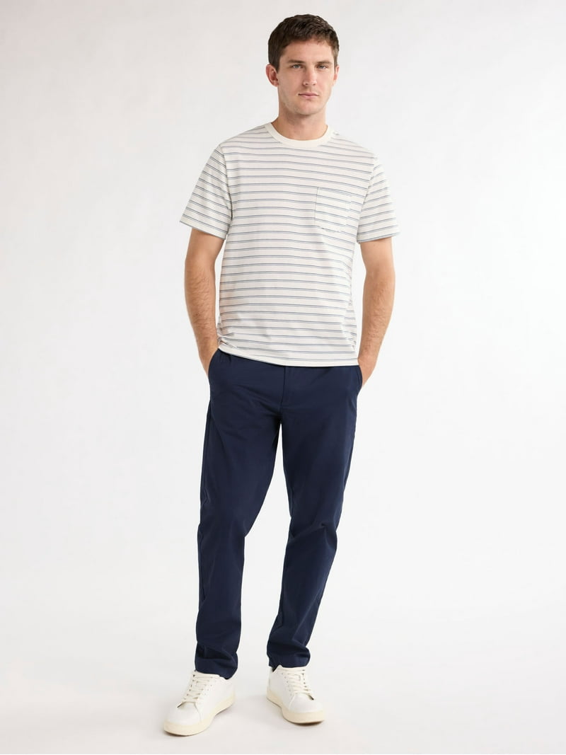 Tシャツ・カットソー ^ ^ Men's Relaxed Fit Stripe Jacquard Pocket Shor Free Assembly Men's Jacquard Stripe Pocket Tee with Short