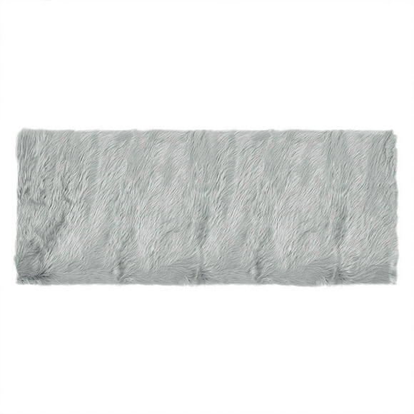 Unique Bargains Soft Faux Sheepskin Fur Solid Plush Area Rug Carpet Pad for Bedroom Floor Mats Rectangle