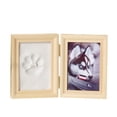 thumbnail image 5 of 5 Inch Multi-functional Pawprint Kit Non Polluting Solid Wood Picture Frame Set For Dogs Cats Rabbits (23 x 15.5 x 2cm) white clay log frame, 5 of 5
