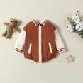 thumbnail image 2 of Mercatoo Baby Boy Girl Fall Outfit Zipper Long Sleeved Baseball Jacket Romper with Pocket Toddler Casual Clothes Set, 2 of 9