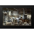 thumbnail image 2 of Ives, Currier and 18x13 Black Modern Framed Museum Art Print Titled - Trotting Cracks at Home a Model Stable, 2 of 5