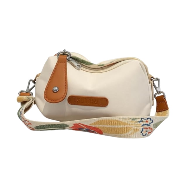 Bolso bandolera para mujer, informal, elegante, para viajes y actividades al aire libre. Beige Blanco