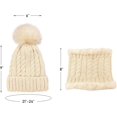 thumbnail image 3 of Womens Girls Winter Warm Pom Knit Ski Beanie Hat and Scarf Set, 3 of 7