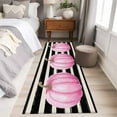 thumbnail image 5 of Pink Orange Pumpkin Fall 2'x6' Runner Rug, Thanksgiving Autumn Black Striped Non-Slip Area Rugs for Hallway Kitchen Floor Bedroom Entryway, Laundry Carpet Decoration Indoor Mat, 5 of 9