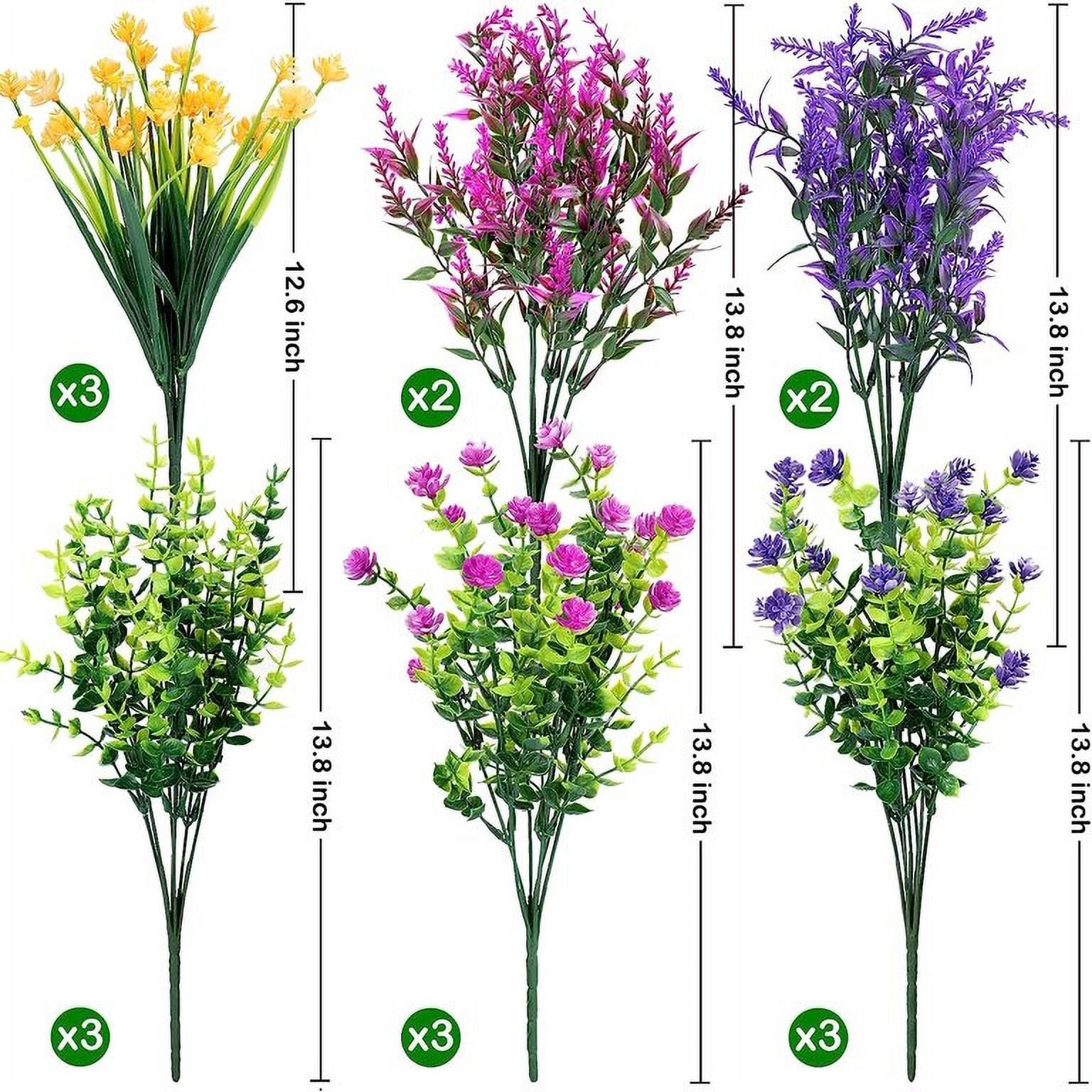 MAMOWEAR Artificial Flowers Outdoor UV Resistant Fake Flowers, Faux Plastic Flowers for Decoration Home Kitchen Garden Wedding Party Décor