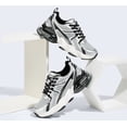 thumbnail image 5 of LUCKY STEP Lightweight Air Cushion Sneakers Mesh Running Walking Shoes,Black&Silver,Womens, 5 of 9