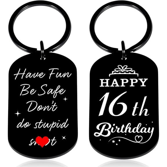 Sweet 16 Gifts Funny Sixteen Keychains for Turning 16 Years Old Teen Girls Boys Happy 16th Birthday Presents Decorations for Women Men Best Teenager Gift Idea Son Daughter Christmas New Driver Keyring