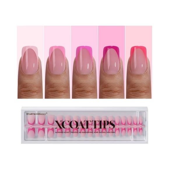 Press On Nails BtartBoxNails XCOATTIPS Pink French Tip