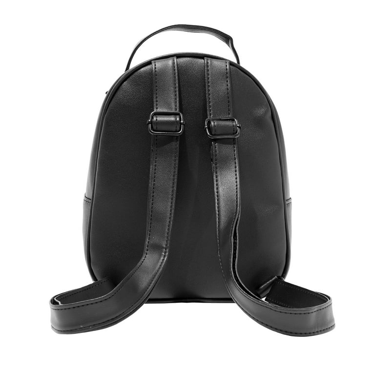 Claire's Black Quilted Mini Backpack with Black Chain, Adjustable
