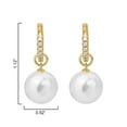 thumbnail image 3 of V3 Jewelry® 18KT Gold Over Sterling Silver with Freshwater pearl and White Sapphire Dangle Earrings for Women, 3 of 5