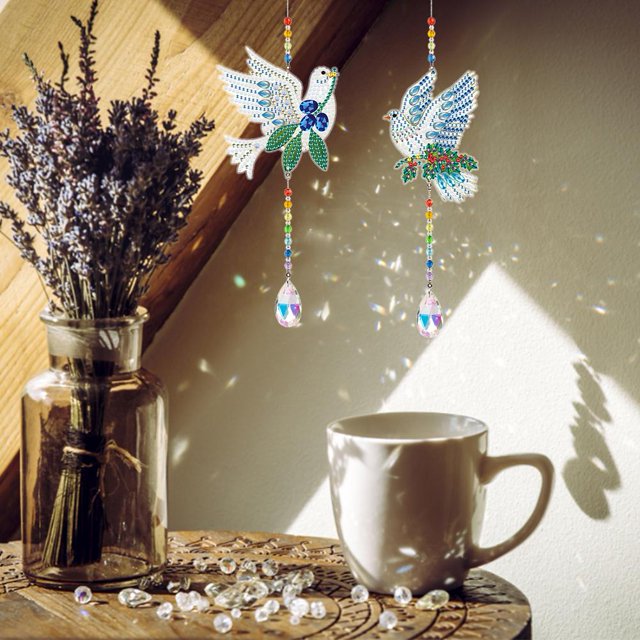 Cuadros Decorativos Crystal Light Catcher Diamond Painting Peace Pigeon Hanging (GSKY2006) Tmvgtek embutido en tela