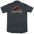 thumbnail image 3 of Jurassic Park Stone Logo (Back Print) Adult Work Shirt Charcoal, 3 of 3