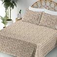 thumbnail image 3 of Ambesonne Country Themed Fitted & Flat Sheet with Sham 3 Pcs Set, Retro Feathers Leafy, Twin, Cinnamon White Cadet Blue, 3 of 5