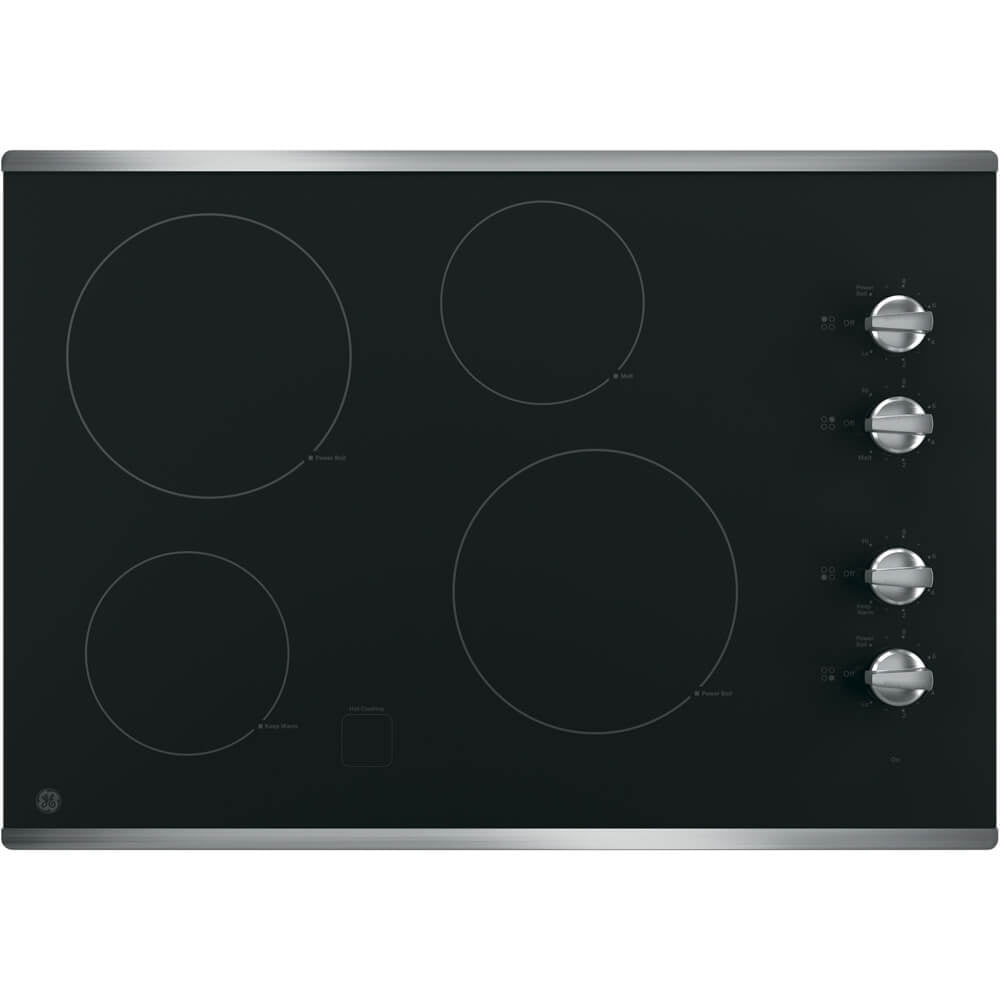 GE JP3030SJSS 30 inch Stainless 4 Burner Electric Cooktop