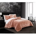 thumbnail image 2 of Chic Home Alianna Comforter Set Crinkle Crushed Velvet Bed In A Bag - Sheet Set Decorative Pillow Shams Included - 9-Piece - Queen 90x92", Blush, 2 of 7