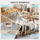 thumbnail image 2 of 2-piece set of moderno gris fabric dining sillas featuring forrado asientos y curved backrests con oak legs, 2 of 8