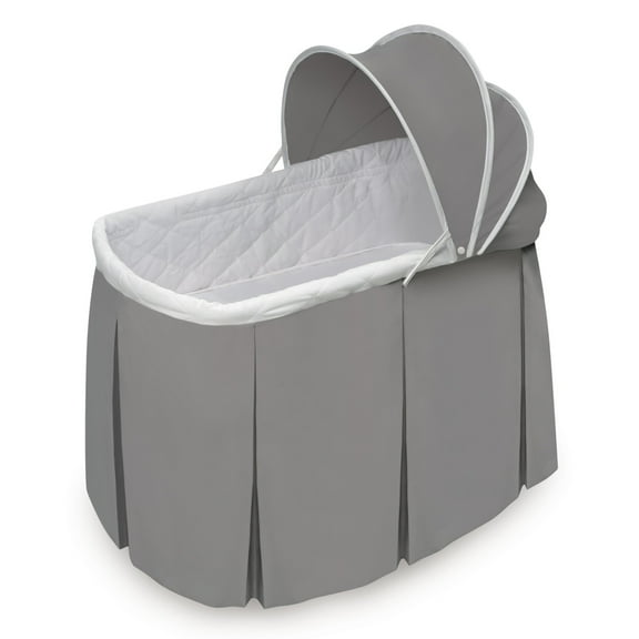 Badger Basket Rocking Doll Bassinet with Storage Basket for 20 inch Dolls - White/Gray