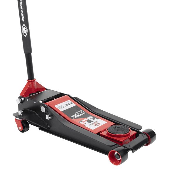 American Forge & Foundry Service Jack - 3.5 Ton Capacity - Lightning Lift - Short Chassis - 1 pc Handle - 3.75" Min H to 20.5" Max H - Heavy Duty