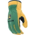 thumbnail image 4 of John Deere Work Gloves, Top Grain Deerskin Leather Gloves with Spandex Back, Green/Gold, XL, 4 of 9