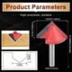 thumbnail image 5 of V Groove Router Bit, Tungsten Carbide V Router Bit for CNC Engraving, End Mill Woodworking Tool with 6mm Shank (6mm Shank, 32mm Width, 90 Degree), 5 of 5