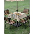 thumbnail image 4 of Outdoor Tablecloths with Umbrella Hole & Zipper, Spring Flowers 54x54 Inch Square Tablecloths, Vintage Farmhouse Botanical Wildflowers Waterproof Table Cloth, Patio/Pool/Picnic Table Covers, 4 of 8