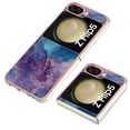 thumbnail image 3 of Nalacover for Samsung Galaxy Z Flip5 Marble Pattern Slim Case Compatible with MagSafe Wireless Charging, Soft Silicone/TPU Shockproof Non-Yellowing Lightweight Protective Cover,Purple, 3 of 12