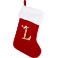 thumbnail image 1 of wonima02 20 Inches Monogram Christmas Stockings with Letters, Large Super Soft Christmas Stockings Red Velvet with White Super Soft Plush Cuff for Christmas Xmas Tree Holiday Fireplace (L), 1 of 1