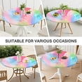 thumbnail image 7 of Colorful Tie Dye Pattern Round Fitted Tablecloth with Elastic Edge,Dining Table Cover Waterproof,Outdoor Round Tablecloth for Camping,Dining,Indoor and Outdoor, 7 of 7