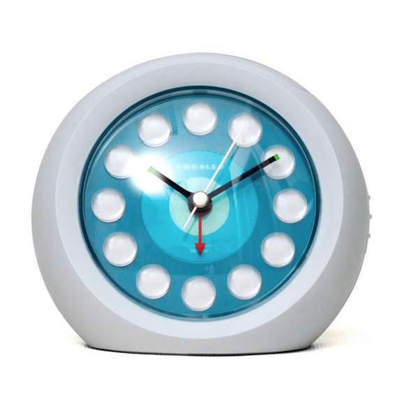 Crosley USB Ball Quiet Analog QA Alarm Clock with Analog Display and Charging Port - White