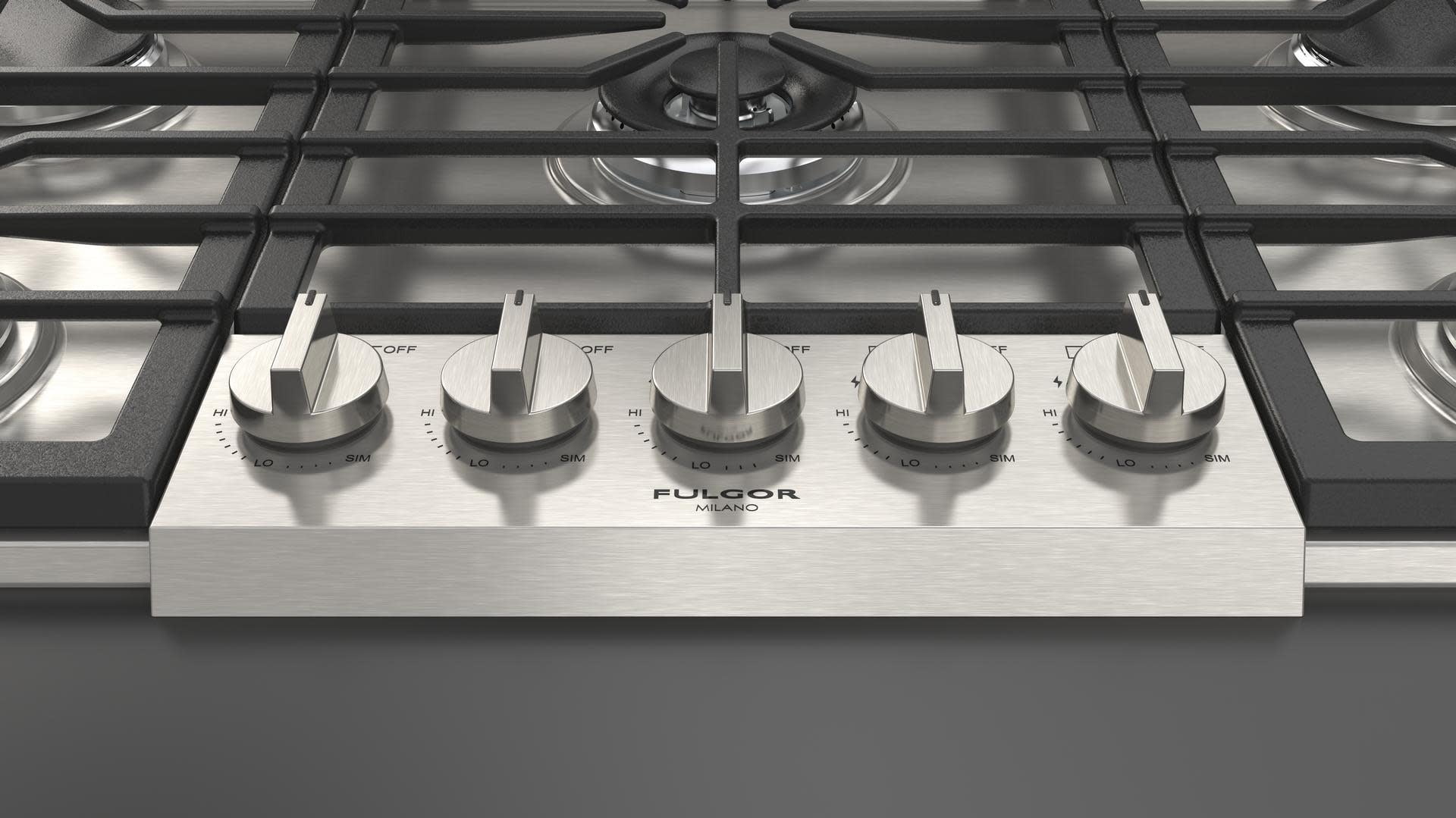 Fulgor Milano F4pgk3651 400 Series 36" Wide 5 Burner Liquid Propane / Natural Gas Cooktop