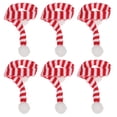 thumbnail image 2 of 6 piezas Mini bufanda roja y blanca de Navidad Rayas navideñas Botella de vino tinto Bufanda de punto Muñeca Cubierta Adorno de fiesta de Navidad Decoración del hogar Accesorio, 2 of 8