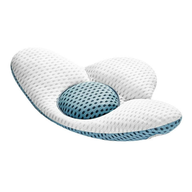 Almohada Lumbar 3D, cojín trasero, dispositivos prácticos, respaldo desmontable, soporte para dormir, almohadilla de cintura para coche, sofá, asiento para silla de ordenador Azul