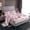 Pink White Gray, variant on jejeloiu Christmas Snowmen Bed Sheets,Geometric Stripes Lines King Sheets,Pink White Gray Sheet Set For Girls Boys,Reathable Home Decor,4-Piece