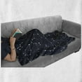 thumbnail image 6 of Constellation Soft Flannel Fleece Blanket, Milky Way Inspired Pattern with Cluster of Fixed Stars in Night Sky, Cozy Plush for Indoor and Outdoor Use, 50" x 70", Blue Dark Blue White, by Ambesonne, 6 of 6