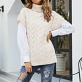 thumbnail image 2 of Tuphregyow Women's Short Sleeve Slouchy Sweaters Clearance Stretchy Leisure Trendy Solid Fashion Cute Oversized Tops Cowl Neck Knit Pullover Beige L, 2 of 6