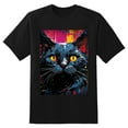thumbnail image 2 of Plus Size Shirt for Women Black Tops for Women Short Sleeves Shirt for Women Oil Painting-Cat T Shirt Crewneck Shirt for Women XL, 2 of 5