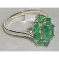 thumbnail image 4 of LBG British Made 10k White Gold Natural Emerald Womens Promise Ring - 33 size options - Size 6, 4 of 9