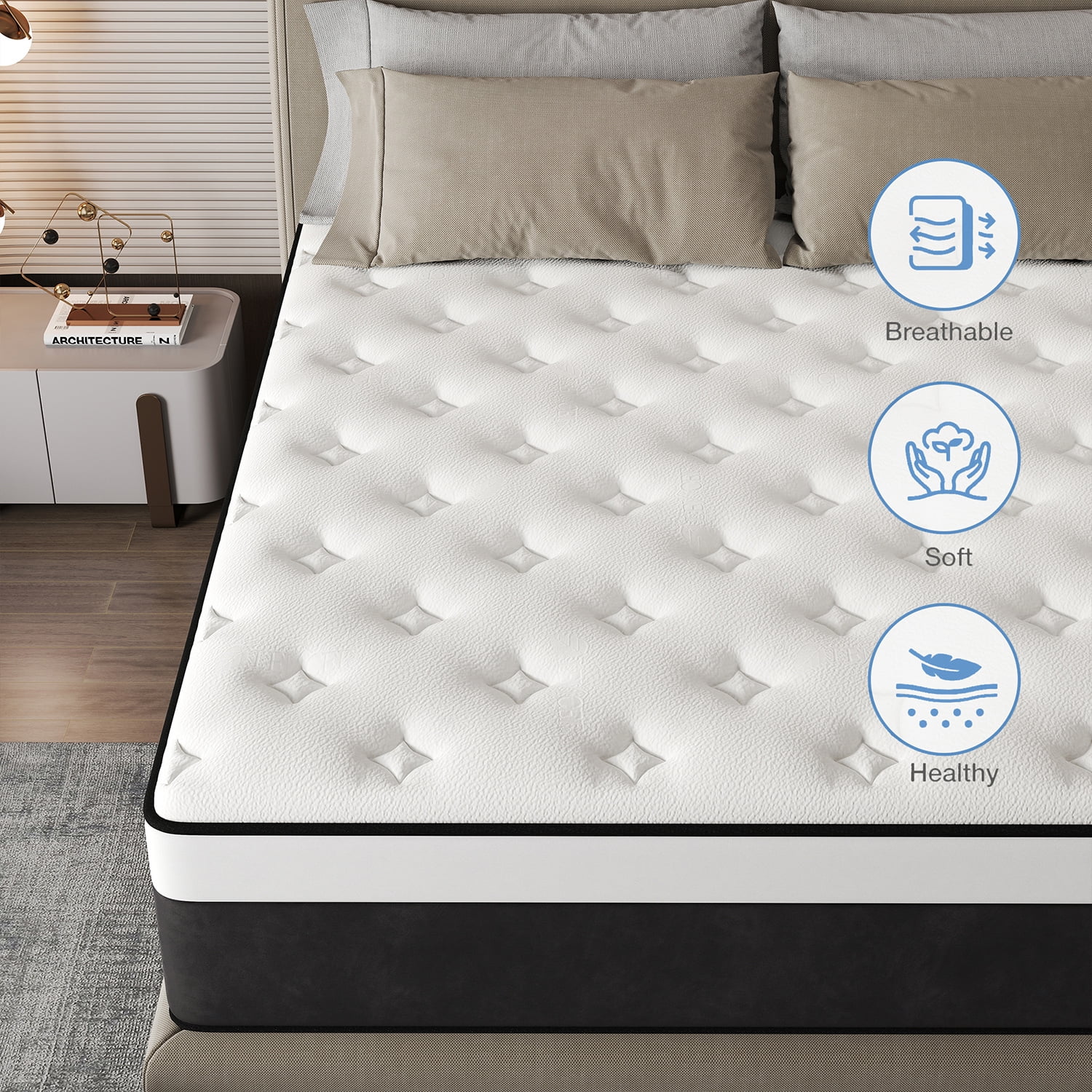 12 Inch Twin Mattress Gel Memory Foam Spring Hybrid Mattress In A Box