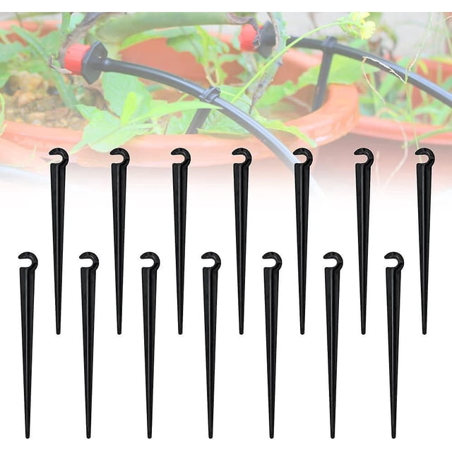 100 Uds Piquets De Support De Tuyau D'irrigation Support Soporte De riego En Plastique Accroche Tuyau Arrosage Piquet Goutte Goutte Crochet Pour