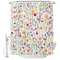 thumbnail image 2 of Colorful Spring Floral Waterproof Fabric Shower Curtain,Farmhouse Botanical Summer Waterproof Fabric Shower Curtain for Bathroom Curtains Bathtubs Hotel Shower Curtains with 12 Hooks Stall 54x78in, 2 of 8