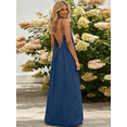 thumbnail image 2 of Women's Backless Cami Dresses Cami Lounge Dress Backless Solid Color Sleeveless House Dress Long Sundress with Back Tie, 2 of 6