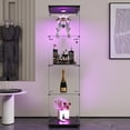 thumbnail image 6 of Miekor Furniture LED lights Glass Display Cabinet 4 Shelves with Door, Floor Standing Curio Bookshelf for Living Room Bedroom Office, 64.7"*16.7"*14.3", Black 27002, 6 of 9