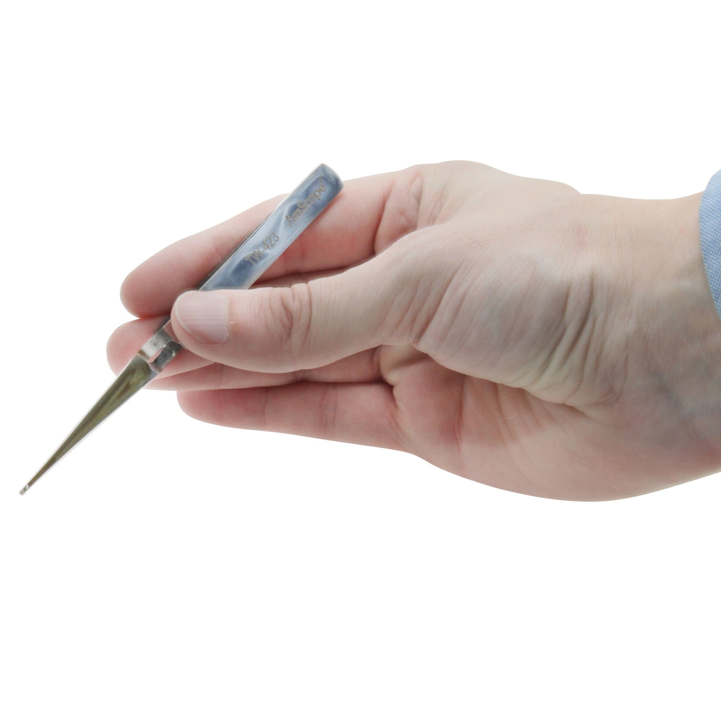 1 pc High Precision 5-inch Straight Precise Tip Tweezers AmScope