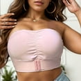 thumbnail image 4 of Versatile Front Closure Strapless Bra Everyday Comfort & Casual Wear; Supportive Wire-Free Ideal Push-Up For Smooth Invisible Look(Light Pink-H,XX-Large), 4 of 5