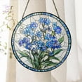 thumbnail image 2 of Forget-Me-Not Flower Stained Glass Suncatcher, Flower Window Hanging, Floral Sun Catcher, Nature Inspired Art, Botanical Glass Home Decor, 2 of 3