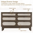 thumbnail image 5 of EastVita Brown 6 Rattan Drawer Dresser with USB Ports and Outlets Chests of Drawers Storage for Bedroom Living Room Hallway Bedside Dining Room, 5 of 8