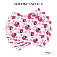 thumbnail image 2 of Placemats Set Of 4 / 6, Cartoon Cute Cow Flower White Placemats For Dining Table Indoor/Outdoors Heat Resistant Washable Placemats 18" X 12", 2 of 8