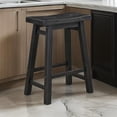 thumbnail image 7 of Amber 24 Inch Counter Stool, Ergonomic Saddle Seats, Charcoal Black Wood, 7 of 7
