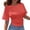 Watermelon Red, variant on Korean Style Casual Short Sleeve T Shirt Loose Fit Color Round Neck Summer Basic Top Comfortable Daily Wear Casual Short Sleeve Tops for Women S